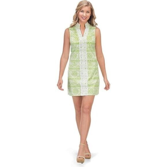 Mud Pie Willow Crochet Dress Citrus Green Large - Picture 1 of 6